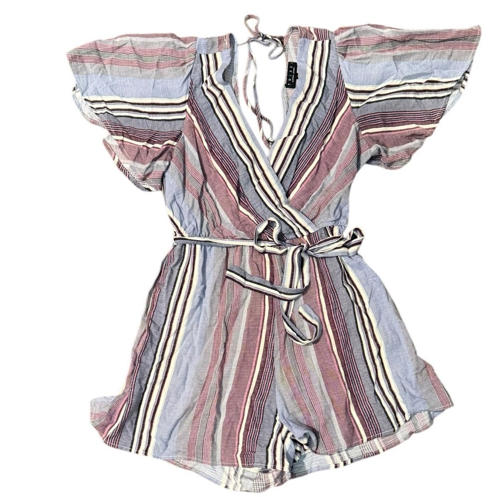 Striped Wrap Dress - Picture 2 of 11